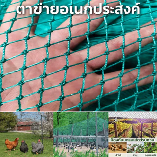 อวนล้อมไก่ เป็ดตาข่ายไก่ไนล่อนสีเขียว ตาข่ายตาถี่พิ อเนกประสงค์ ขนาด กรงไก่ เลี้ยงไก่ กันงู กันนก อายุการใช้งานยาวนาน