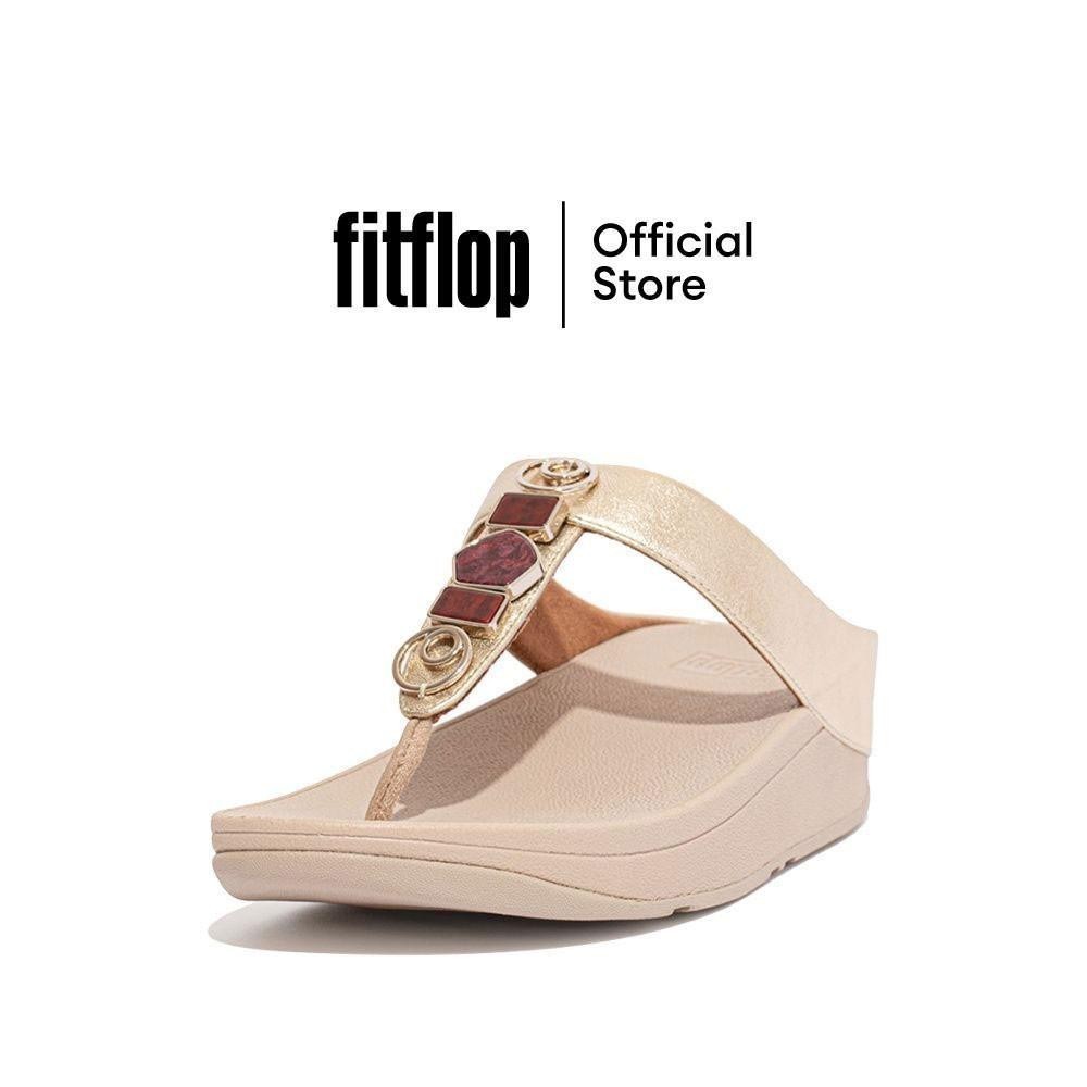 FITFLOP COMM-FINO STONE TRIM T/P รองเท้าแตะแบบหูหนีบผู้หญิง รุ่น EA1-675 สี Platino