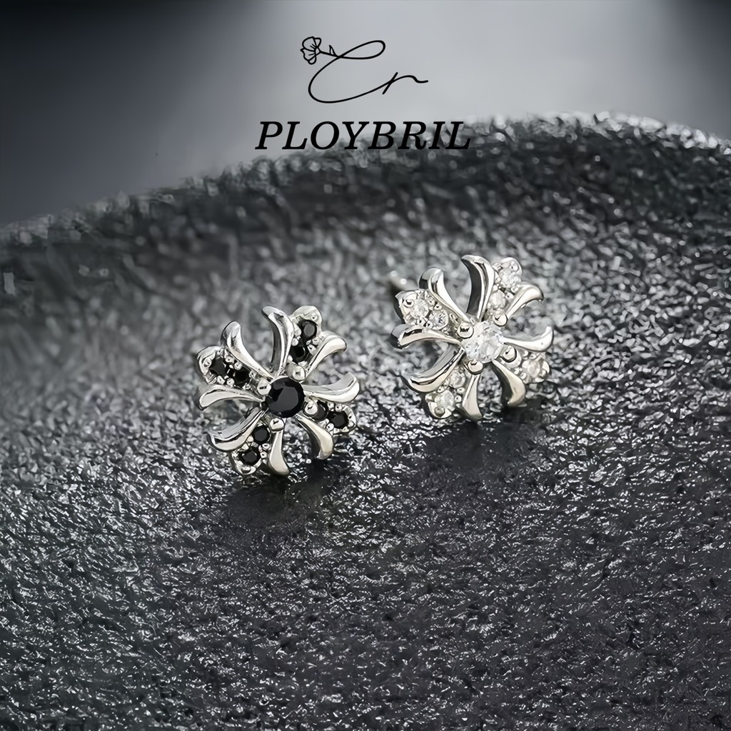 PLOYBRIL 1 ชิ้น Punk Stud ต่างหูสําหรับ Man Vintage Star Cross Stud ต่างหูผู้หญิงใหม่ต่างหูอุปกรณ์เสริมของขวัญ E024