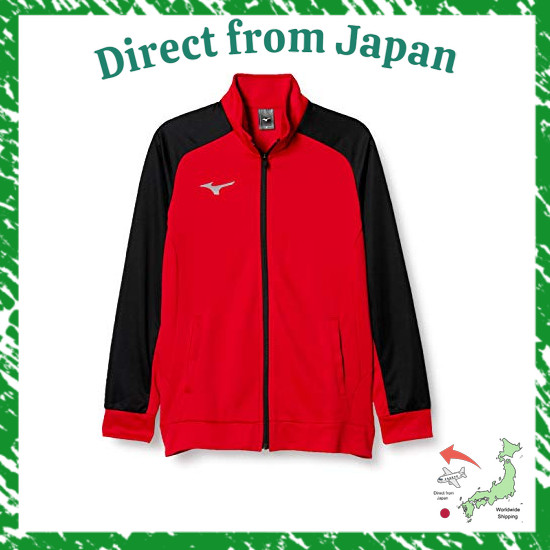 Direct From Japan [Mizuno] Training Wear Soft Dry Knit Jacket, Slim Fit 32MC9116 Black x Charcoal Me