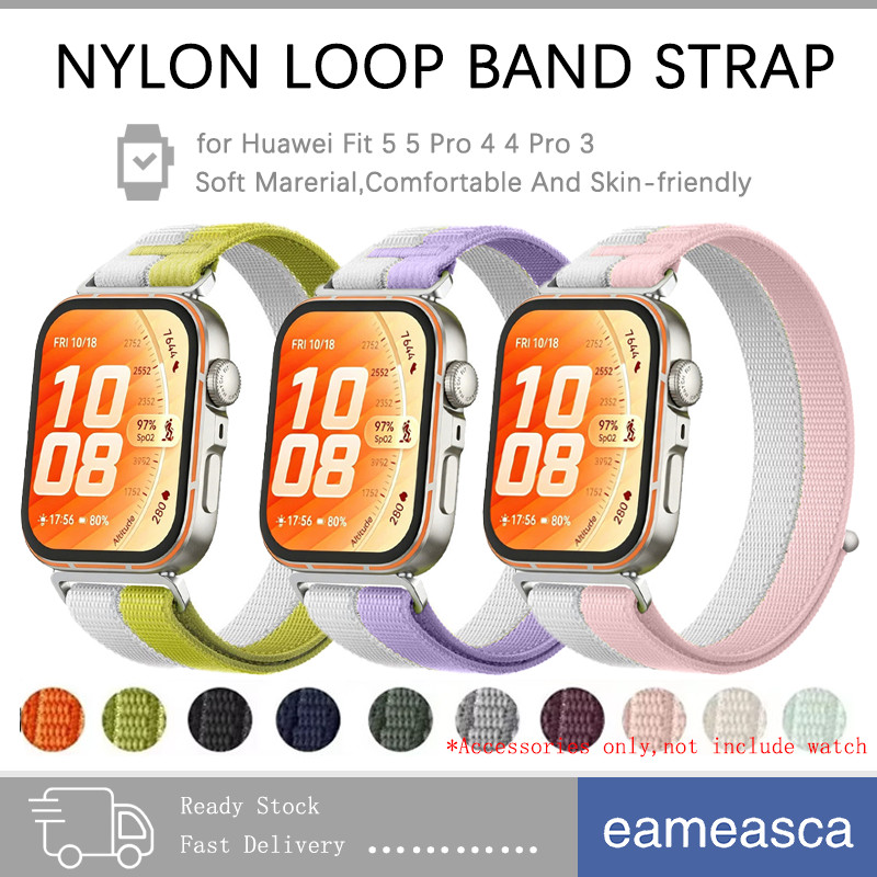 สายไนลอน for Huawei Watch Fit 5 5 Pro 4 4 Pro 3 สายรัดนาฬิกาข้อมือกีฬา Loop Braided for Huawei Fit 3