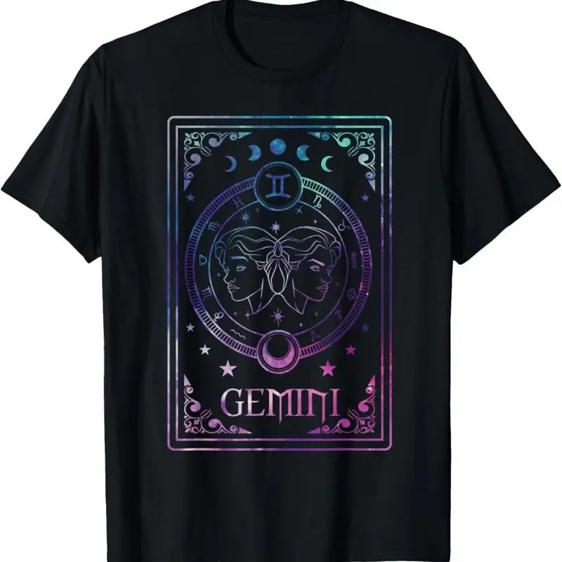 เสื้อยืดลายไพ่ทาโรต์ emini สำหรับเดือนพฤษภาคม-มิถุนายน วันเกิด โหราศาสตร์ ราศี