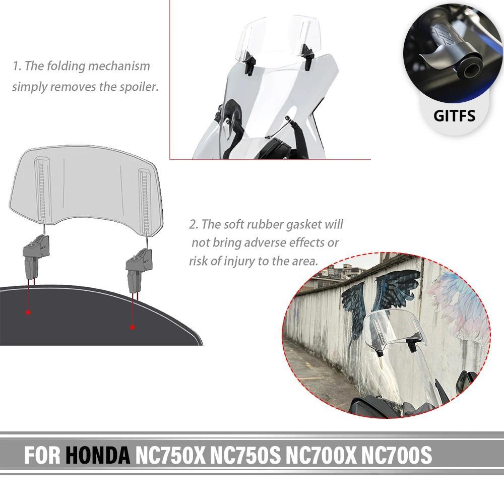 ZJ Motorcycle Windshield Extension Adjustable Spoiler Deflector Fit For HONDA NC750X NC750S NC700X N