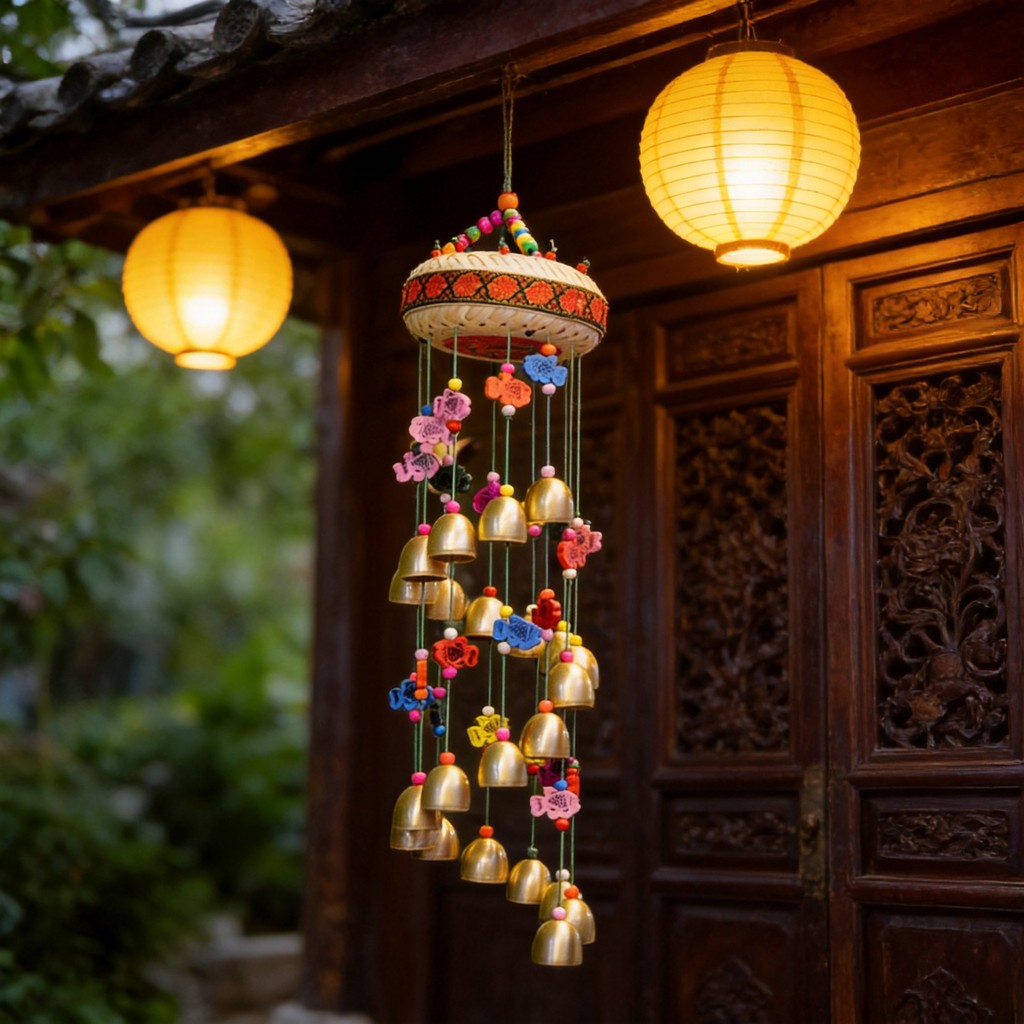 Yunnnan Bamboo Drum Bell Regang East Bamboo Weaving Bar Inn โรงเรียนอนุบาลจี้จี้ Wind Chime Handmade