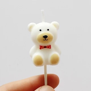เทียนวันเกิดหมีน่ารัก🐻(พร้อมกล่อง) เทียนวันเกิดน้องหมี(ถุง1ชิ้น(ชมพู))