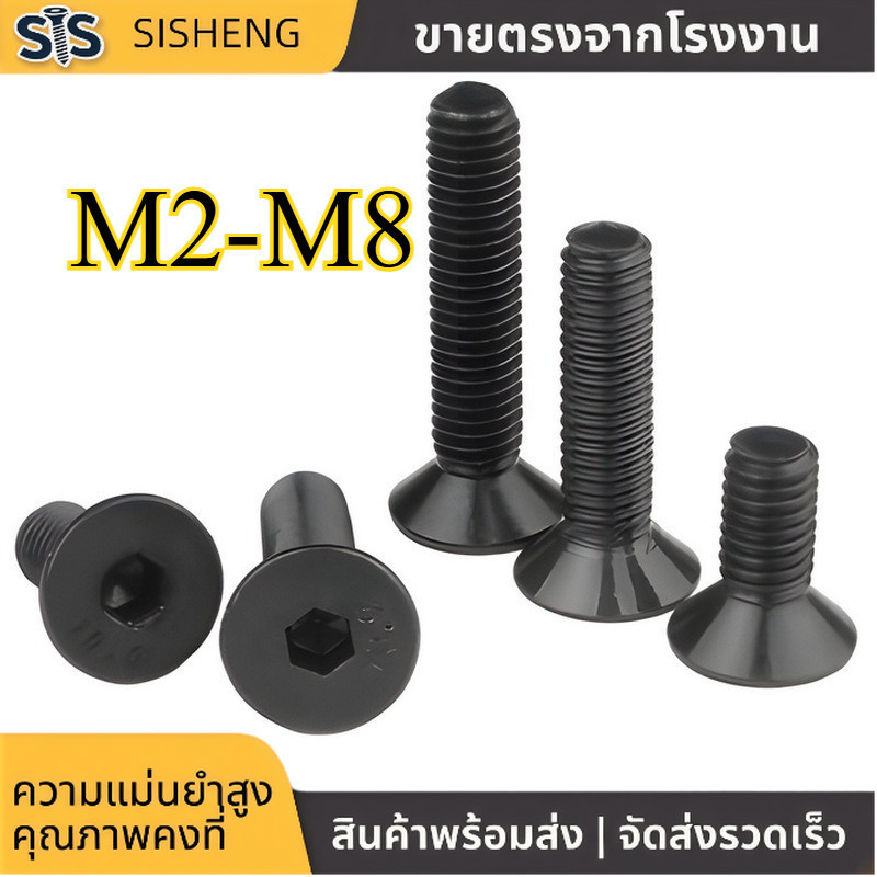 สกรู หัวจมหกเหลี่ยม หัวจม M2-M8 ชุบนิกเกิล แข็งแรง กันสนิม (2-50pcs) [SISHENG01]