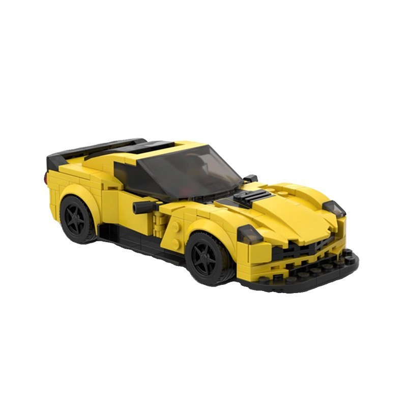 MOC Building Blocks ใช้งานร่วมกับ Lego 57450 Chevrolet Corvette Z06 Building Blocks รถแข่งปริศนาประก