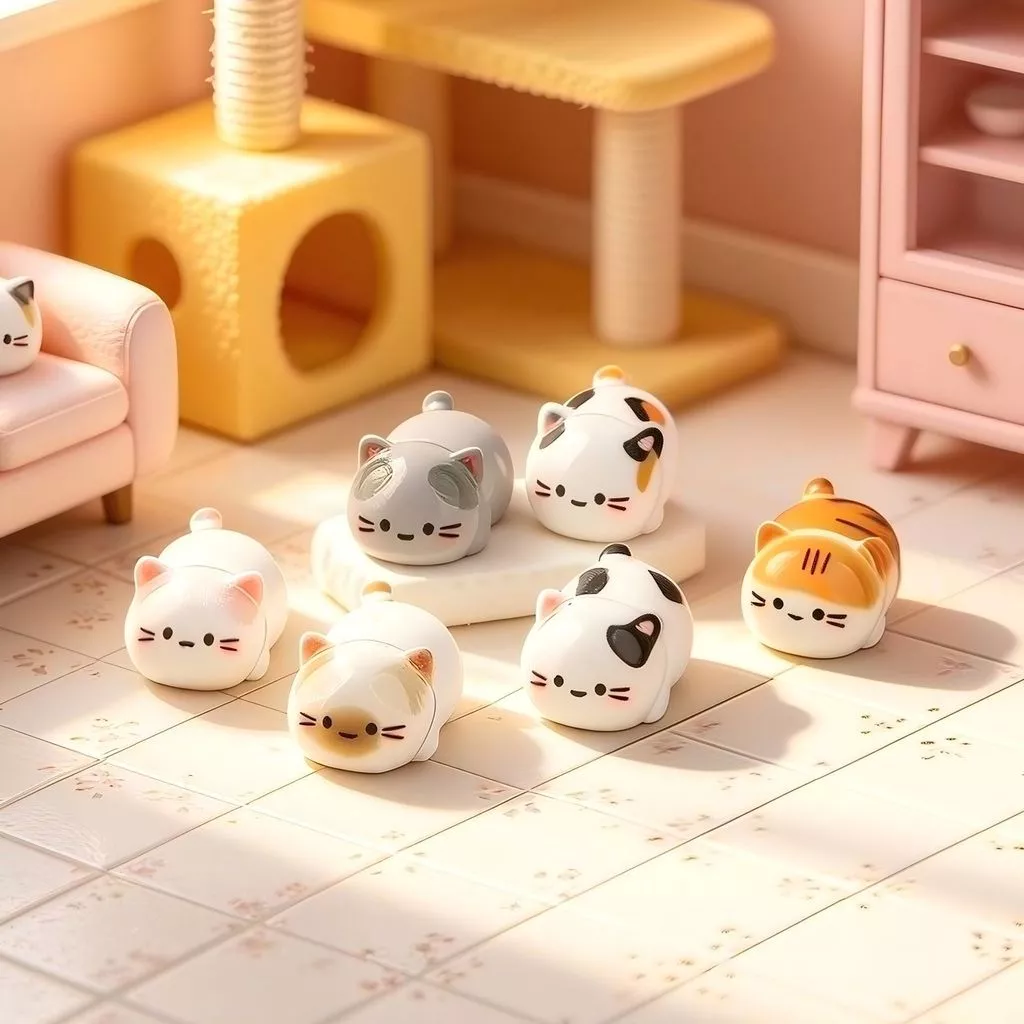 10 ชิ้นแมวน่ารักหัวกลม 3D เรซิ่น Charms สําหรับ DIY (15-14)