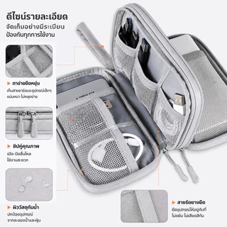 กระเป๋าจัดเก็บอุปกรณ์ดิจิทัล กันน้ำ EVA กล่องเก็บสายชาร์จ สายเคเบิล หูฟัง Power Bank เมาส์ อะแดปเตอร์ พกพาสะดวก