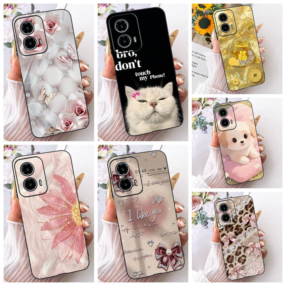 ปลอกสําหรับ Motorola Moto G24 G24 Power/Moto G34 สําหรับ G 24 G 34 ฝาครอบซิลิโคนอ่อนนุ่ม TPU เกราะป้