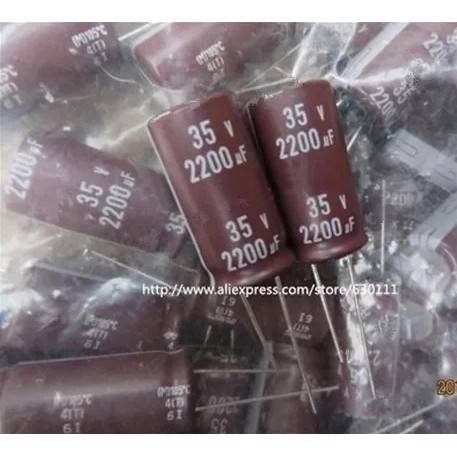 50PCS 35v2200uf Electrolytic Capacitor Radial 2200UF 35V 16x25mm