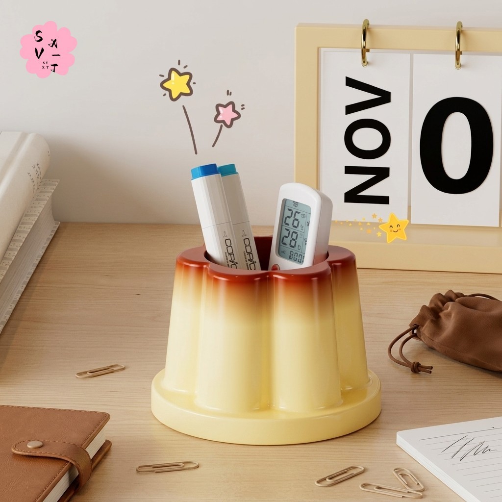 ที่ใส่ปากกาหน้ายิ้มความจุขนาดใหญ่ Desktop Organizer รีโมทคอนโทรลถังเก็บฐานหนาวัสดุ PP สําหรับโต๊ะทํางานโรงเรียนห้องนักเรียนโต๊ะโต๊ะเครื่องแป้ง Make Up แปรงขาตั้ง