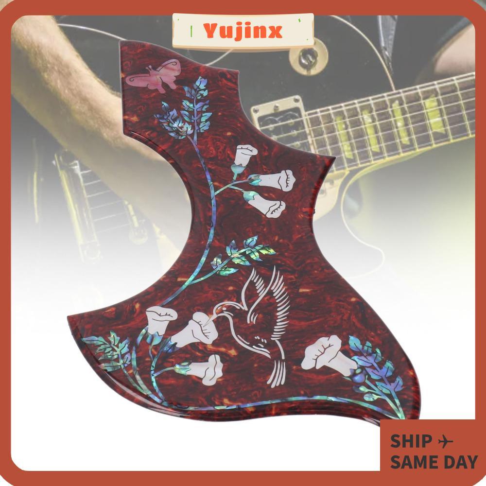YUJINX Acoustic Guitar Pickguard, Red Tortoiseshell Celluloid Guitar Pickguard Replacement, ทนทาน Se
