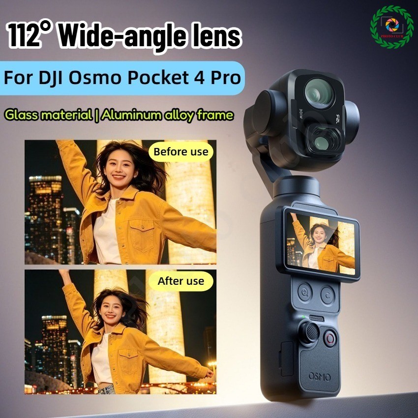 110° ตัวกรองมุมกว้างสําหรับ DJI Osmo Pocket 4P โลหะแม่เหล็กมุมกว้างกรอง HD Portrait Vlog การถ่ายภาพอุปกรณ์เสริมสําหรับกล้อง Action
