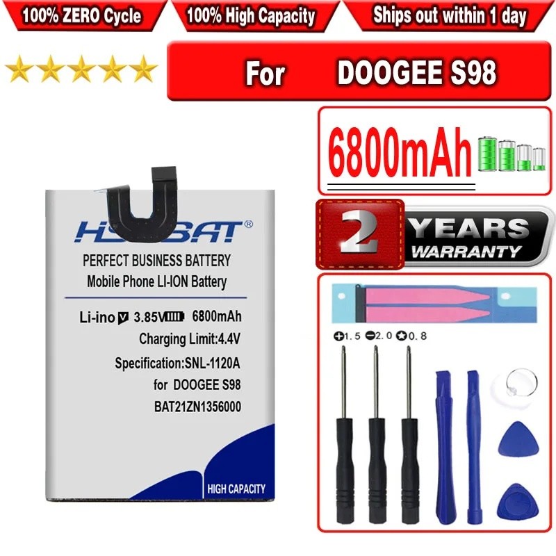 HSABAT 6800mAh BAT21ZN1356000 แบตเตอรี่สําหรับ Doogee S98 Pro S98Pro S99 S98