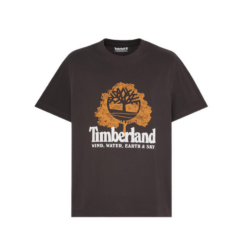 Timberland รุ่น Elements เสื้อยืดแขนสั้นลายกราฟิก ผู้ชาย สีดำ