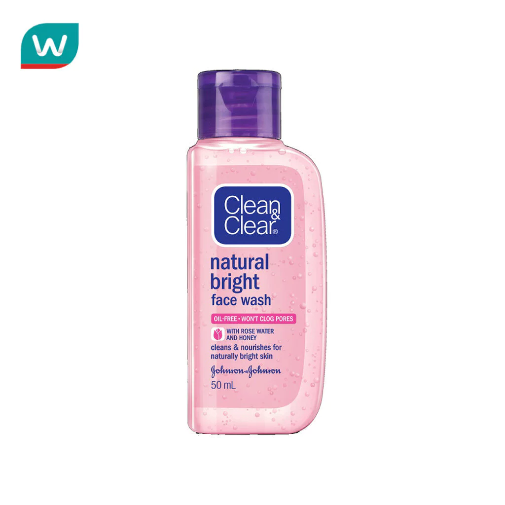 Clean&Clear คลีน แอนด์ เคลียร์ เนเชอรัล ไบรท์ เฟซ วอช 50 มล.