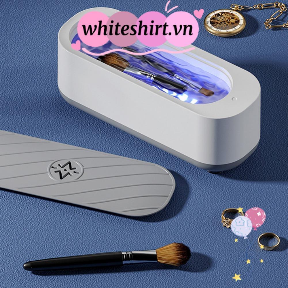 WHITESHIRT เครื่องทําความสะอาดแว่นตา 360 องศา 45000Hz น้ํายาล้างเครื่องประดับ