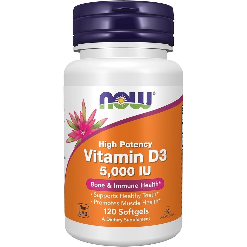 NOW Foods วิตามิน D3 5000 Iu (360 (120X3))