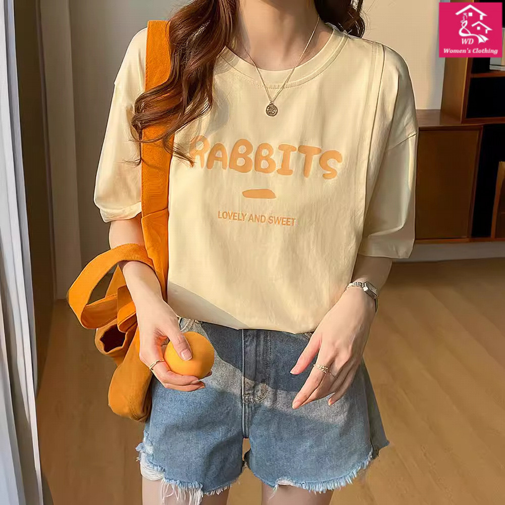 พร้อมส่ง เสื้อผ้าพยาบาลแขนสั้น Outing Maternity T-Shirt Summer Nursing Top พิมพ์