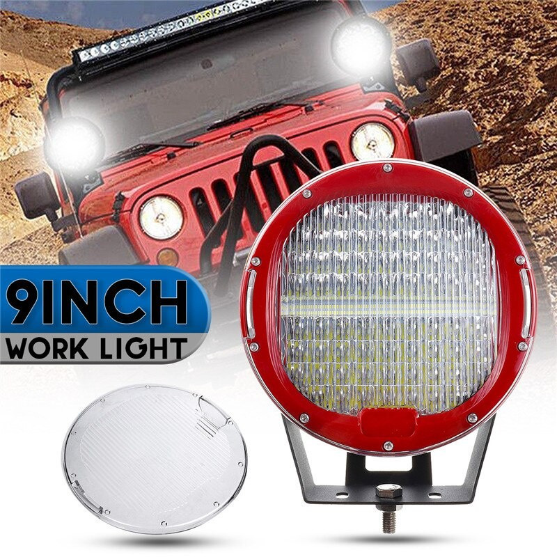 【New】ไฟ Led 640W ทรงกลม 12V 9 นิ้ว สําหรับรถบรรทุก เรือ 4x4 4WD SUV ATV CAR 12V 24V PMFI