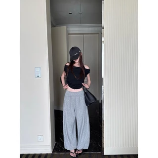 ❤ 🧵 🇰🇷 W10410 กางเกงทรงบอลลูนที่ใส่แล้วไม่อยากถอด! ผ้านิ่ม พริ้ว เบาสบาย เอวยางยืดสูง แฟชั่นเกาหลี TAG WG.WE 🧡