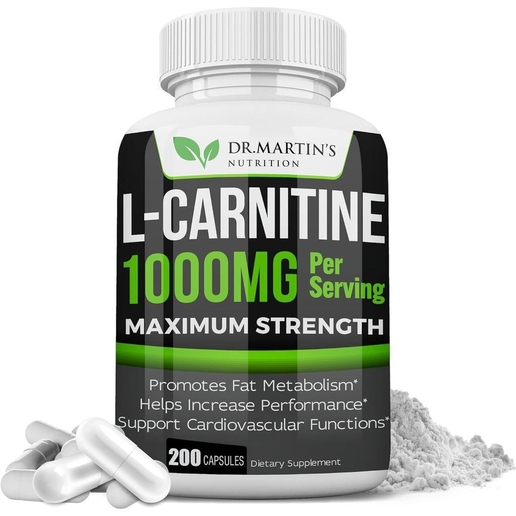 DR.MARTINS NUTRITION L-Carnitine-200 Capsules-Each Time Takes 1,000mg-Enhance Metabolsm ปรับปรุงการแ
