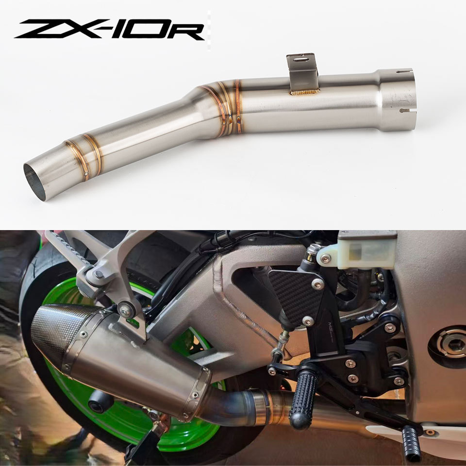 ท่อไอเสียรถจักรยานยนต์ระบบ Fit สําหรับ KAWASAKI ZX-10R ZX10R ZX 10R 2021-2024 Mid Link ท่อ Escape Co