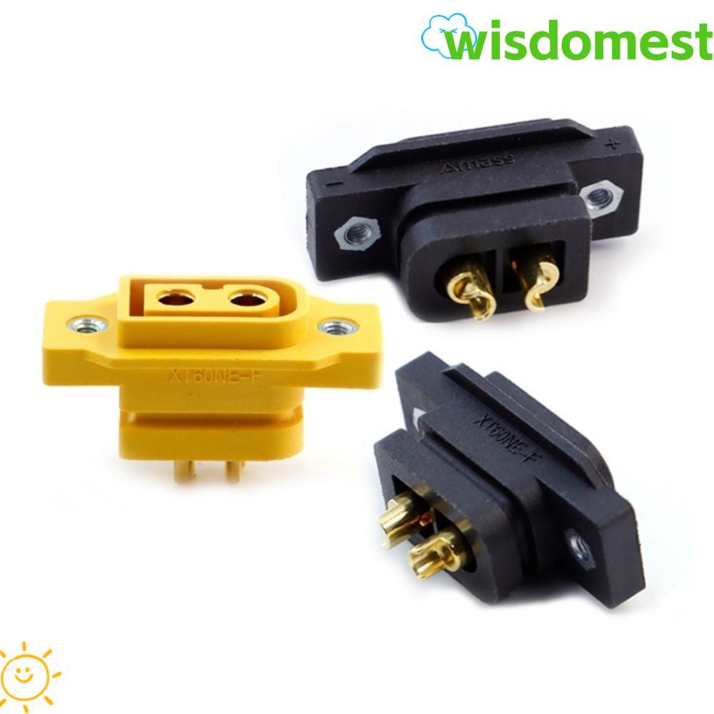 WISDOMEST XT60NE-F ปลั๊ก, DC500V 3.5 มม./4 มม.XT90NE-F Connector, สีดําสีเหลืองชุบทอง Amass Connecto