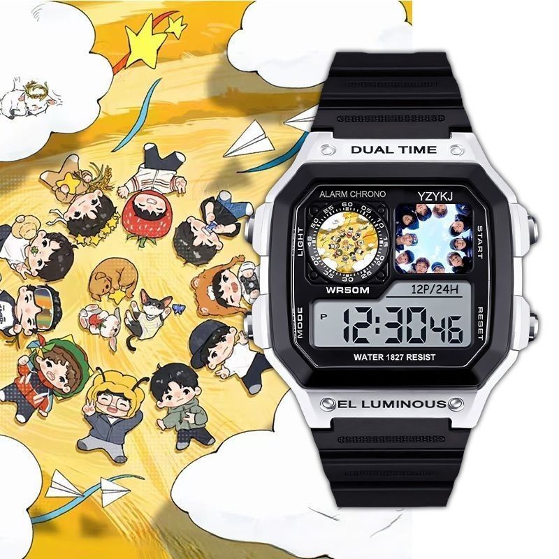 [นาฬิกา] Place Bar Junior Student Watch Peripheral Multi-Function Chronograph Alarm Clock Luminous S