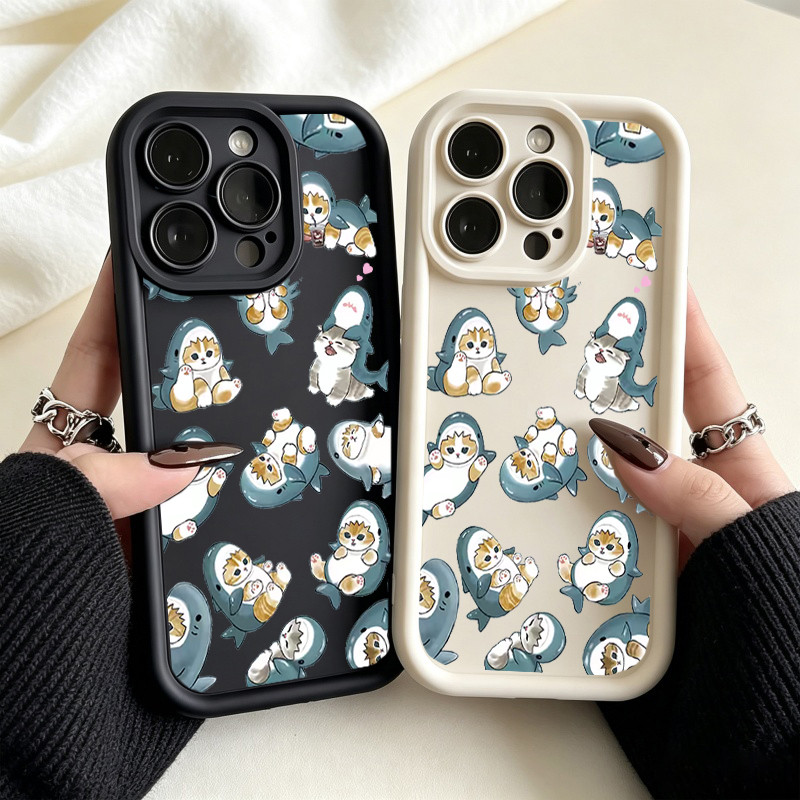 การ์ตูน Shark Cat เคสโทรศัพท์สําหรับ VIVO Y36 Y38 Y31 Y51 Y19S Y02S Y76 Y72 Y75 Y85 Y83 Y95 Y93 Y77E
