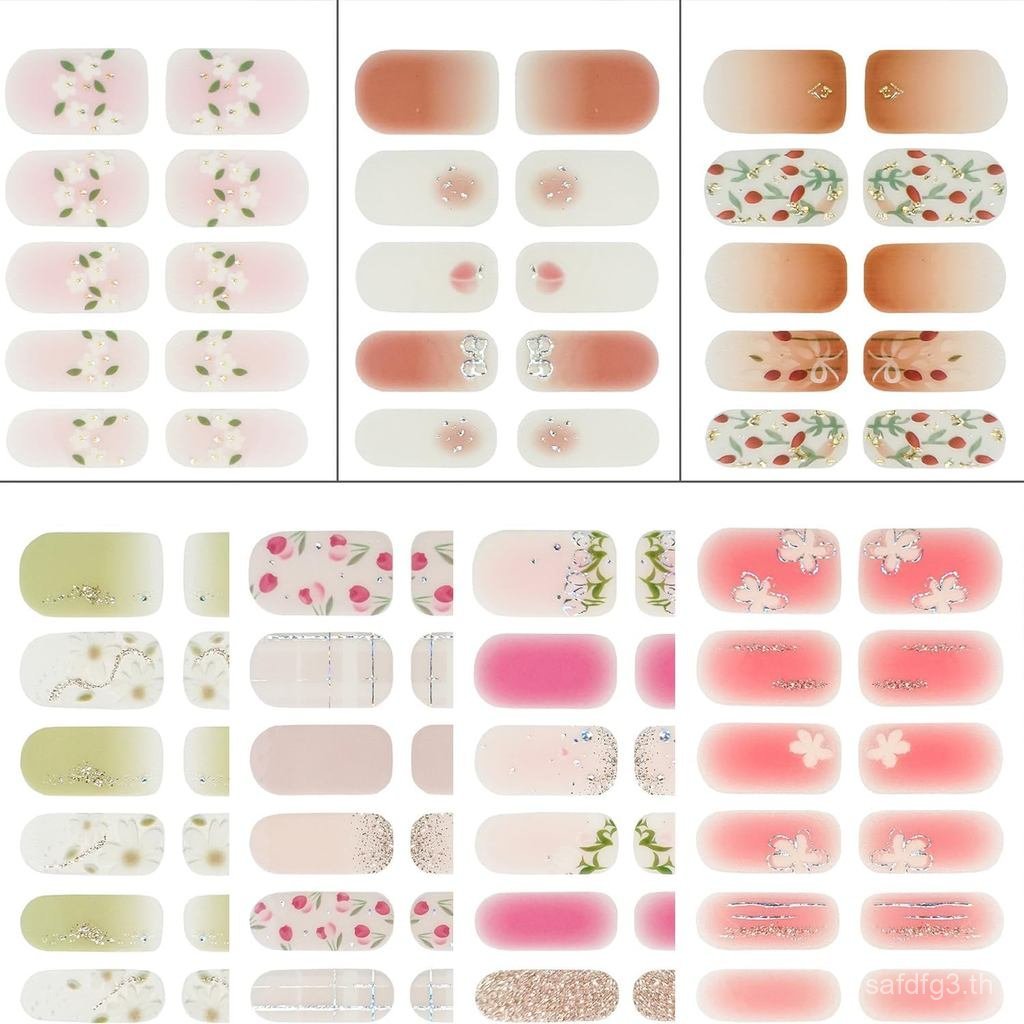 ฤดูใบไม้ร่วงGailNailStrips8-14-98Self-AdhesiveNailStripswithFloral&OmbrePatterns,Salon-QualityGelNai