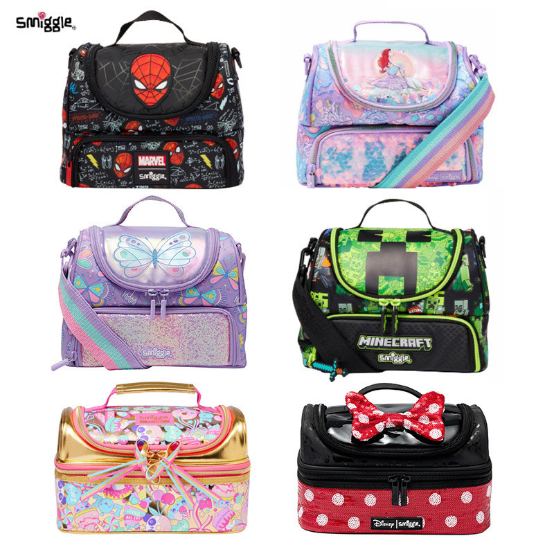 ออสเตรเลีย smiggle Meal bag Double Layer Handbag Lunch Box Primary School Children Waterproof Therma