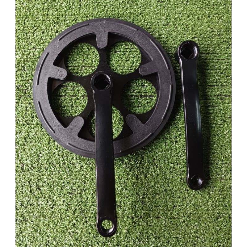 Crankset Fixie BMX จักรยานพับเดี่ยว 44T แขน 170 มม. สีดําใหม่