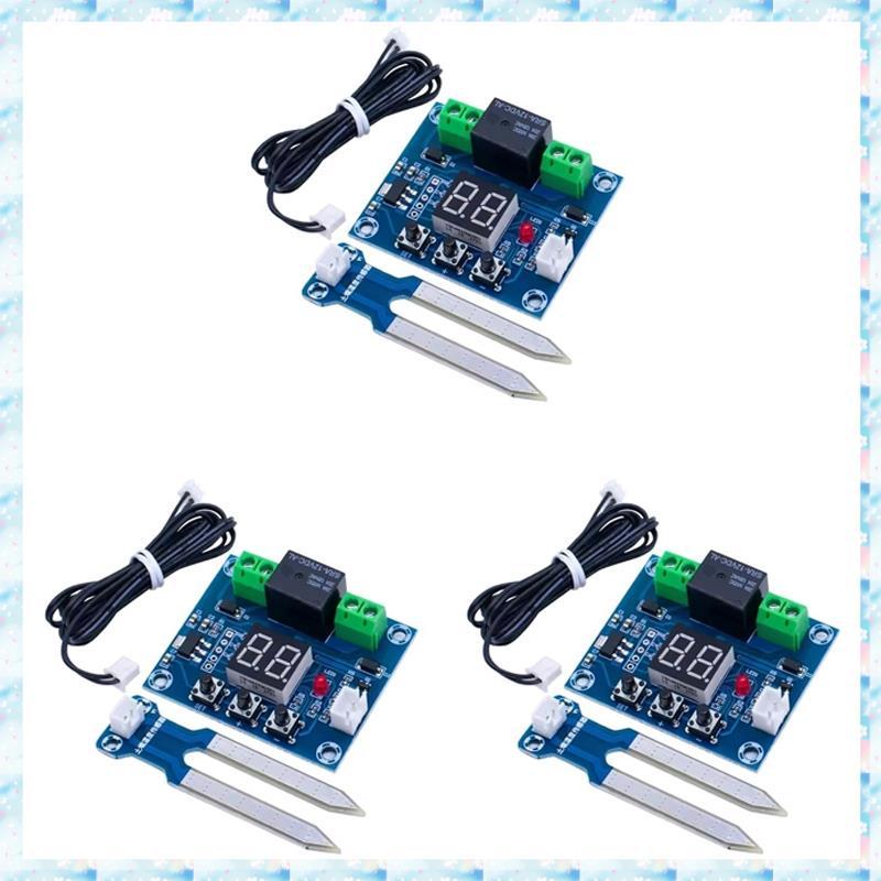 [RQMU] 3X 12V Digital Soil Humidity Sensor Controller สําหรับการจัดการน้ําชลประทานอัตโนมัติพร้อมการต