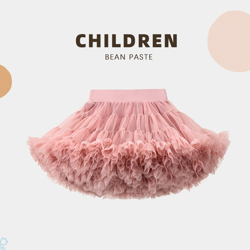 Girls Super Puffy Princess Dress Class a Spring Puff Skirt