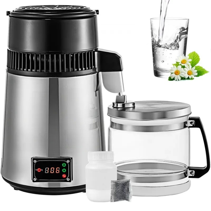 EJ5N VEVOR เงินน้ํา Distiller เครื่อง 750W ปรับอุณหภูมิน้ํา Distiller 4L การทําไวน์ชุด Brewing Kit ภ