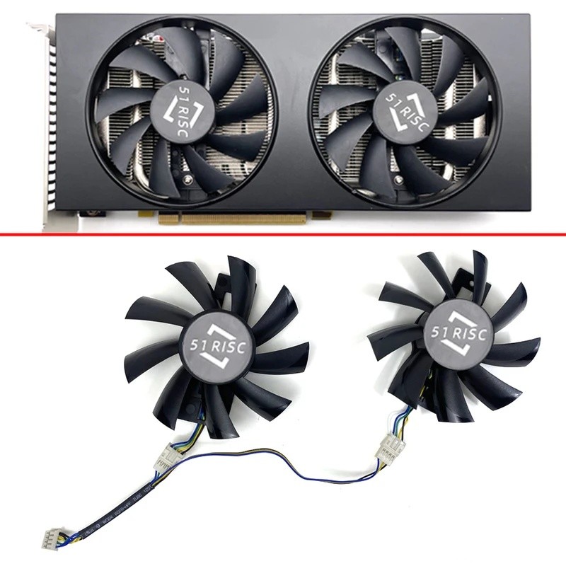 * ใหม่ 2PCS พัดลมระบายความร้อน 85 มม.4PIN Radeon RX5600XT GPU พัดลมสําหรับ 51RISC Radeon RX5600XT กร
