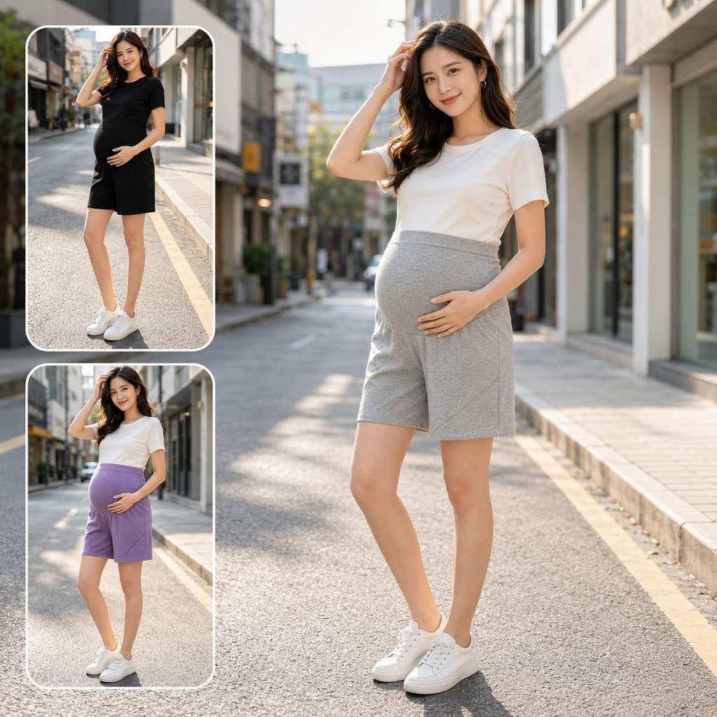 กางเกงคนท้องขาสั้น ทรงเก๋ สวมใส่อยู่บ้าน