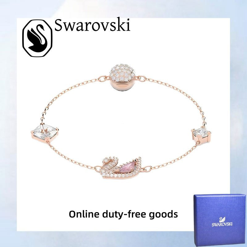 เครื่องประดับสวารอฟสกี้ (พร้อมกล่อง) คุณภาพสูง Luxury Holiday Love Gift.Dazzling Swan Bracelet, Magn