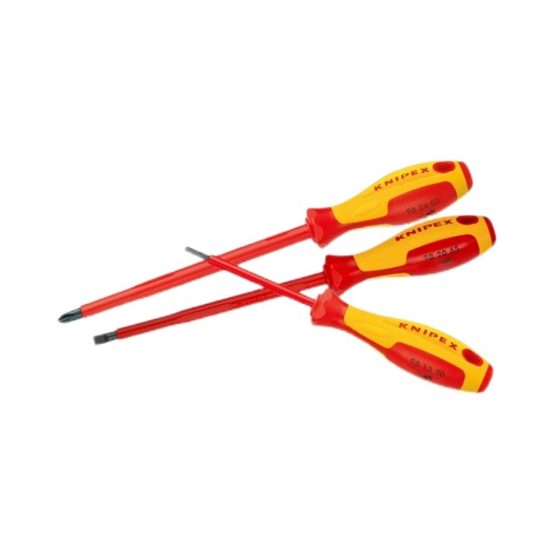 ไขควงหุ้มฉนวน KNIPEX KNIPEX ดั้งเดิมของเยอรมัน ไขควงช่างไฟฟ้าแฉกแบน ไขควง