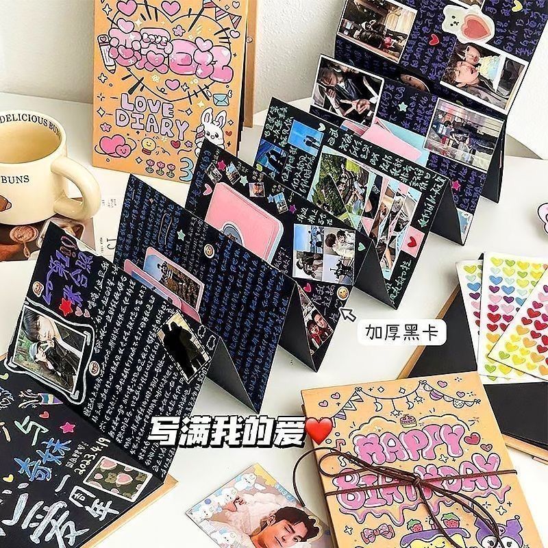 Touchmark Organ Book หนา Diy หีบเพลงพับ Creative Organ อัลบั้มคู่ของขวัญวันเกิดหญิง Uyik