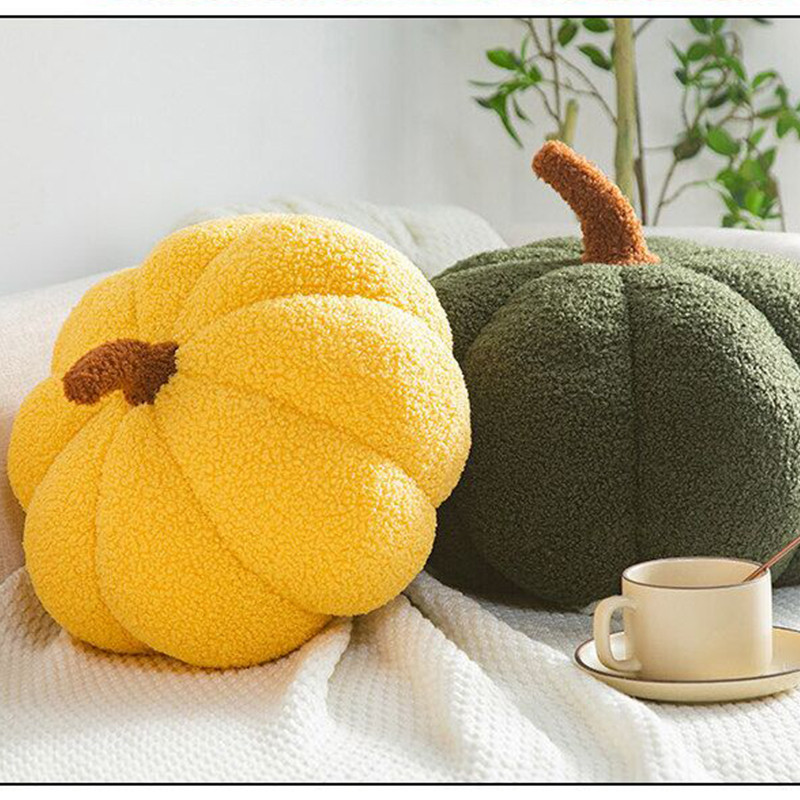 Influencer ins Christmas Creative Pumpkin Pillow Children Cute Plush Teddy Round Sofa Cushion Pillow