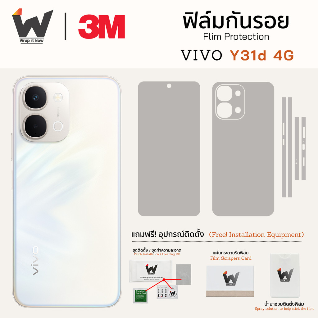 ฟิล์มกันรอย Vivo Y31d 4G / VivoY31d / Vivo Y31 d 4G ฟิล์มรอบตัว ฟิล์มหลัง ฟิล์มกล้อง