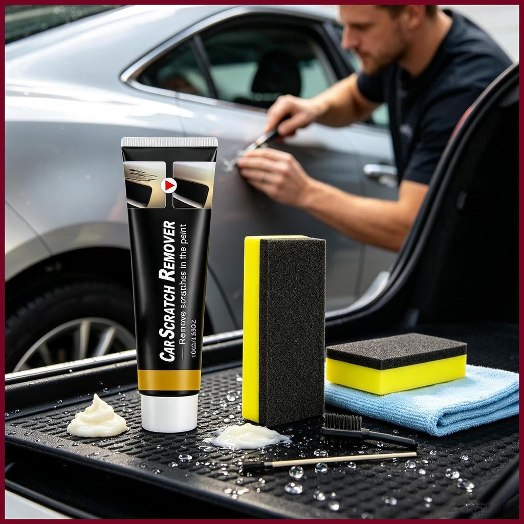 Car Scratch Remover 100g พร้อมฟองน้ํา Gentle Shine Coat Polishing Compound Car Scratch Repair Swirl 