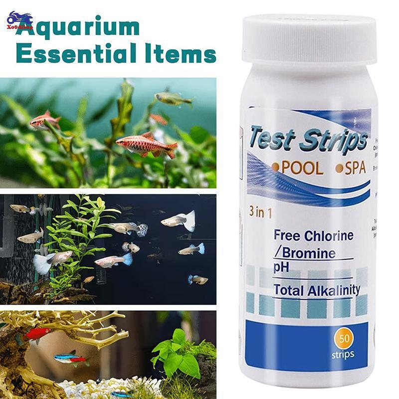 XOITOP Aquarium Water Test Strips 6 in 1 ตรวจจับ pH Nitrite Ammonia Quality Detection Kit สําหรับถัง