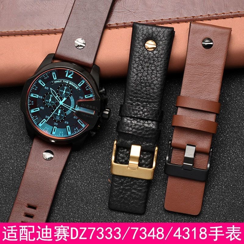 สายรัดเหมาะสําหรับดีเซล DZ4290 DZ7395 DZ4344 DZ7413 สายนาฬิกาหนังวัวแท้ชาย 24 26 มม.