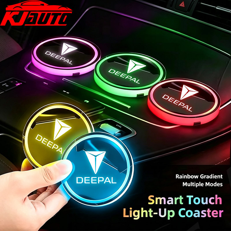 Deepal ใหม่ 7 สี LED รถที่วางแก้ว Luminous Coaster ถ้วยน้ํา Pad USB ชาร์จสําหรับ Deepal G318 L07 S07