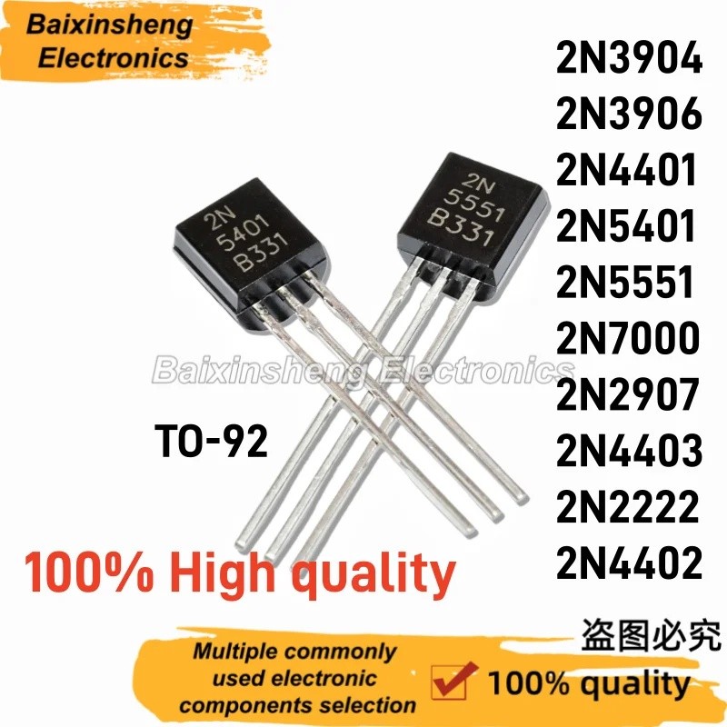 10PCS 2N3904 2N3906 2N4401 2N5401 2N5551 2N7000 2N2907 2N4403 2N22 2N4402 TO-92 ทรานซิสเตอร์พลังงานต
