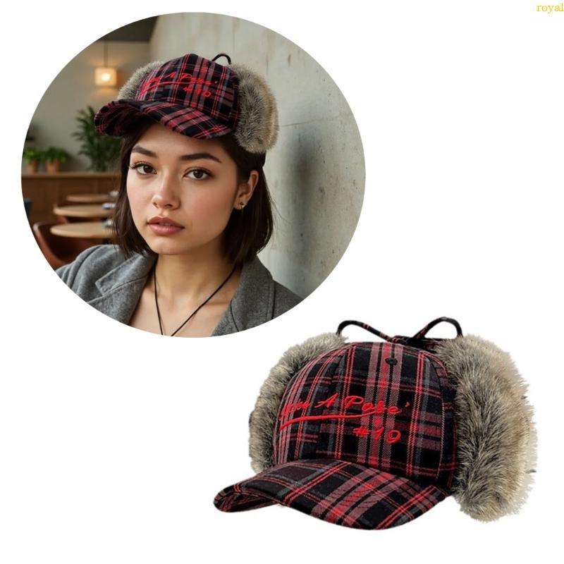 (ส่วนลดสูง)oyalking.th 2000s Earflap Baseball Hat Unisex Vintage Sport Hat Adjustable Headwear Idol 
